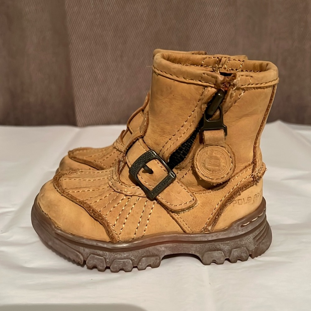 Ralph Lauren Polo Sport Leather Hiking Boots Toddler Size 4.5 Kids